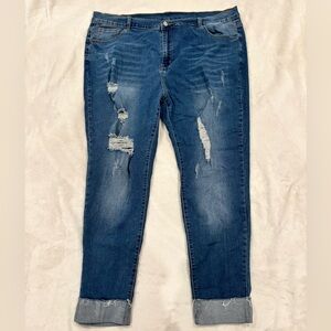 Shein Blue Ripped Jeans